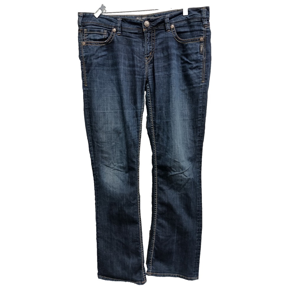 Silver Jeans Tuesday Bootcut Jeans Womens Size‎ 33 Blue Denim Western BOHO